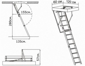 Пример размеров лестницы