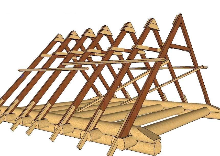 Установка стропил - несущей конструкции крыши